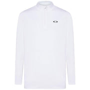 Men's Oakley quarter-zip sweatshirt in arctic white, front zip and small logo