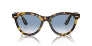 Ray-Ban Wayfarer Way Low Bridge Fit RB2241F Sunglasses - Yellow Havana/Clear Gradient Blue / 54 mm - 8056262045206