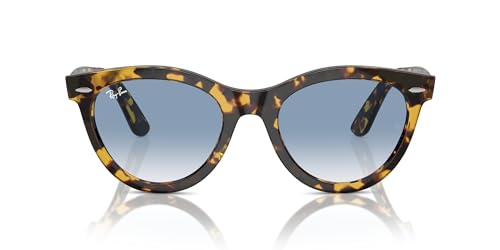 Ray-Ban Wayfarer Way Low Bridge Fit RB2241F Sunglasses - Yellow Havana/Clear Gradient Blue / 54 mm - 8056262045206