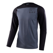 Troy Lee Designs Skyline long-sleeve jersey, charcoal long sleeves and gray front panel