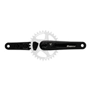 Black bicycle crankset with chainring and Turbine crank arm