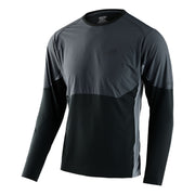 Troy Lee Designs Drift long-sleeve jersey in dark charcoal with contrast mesh panels