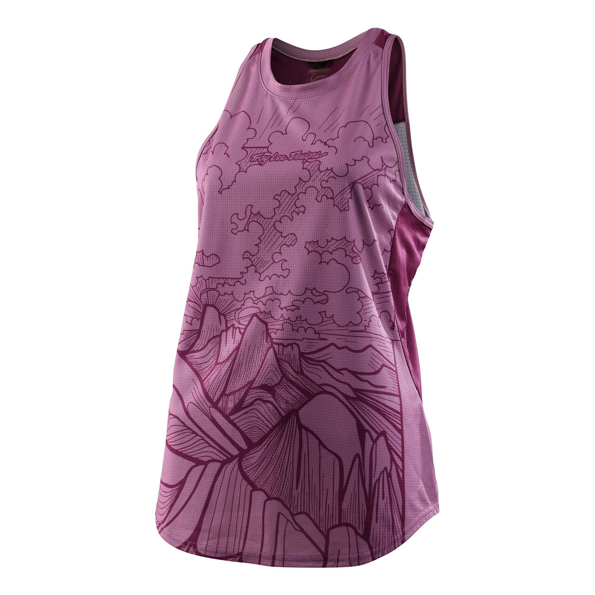 Women's rosewood graphic tank top, sleeveless scoop neck