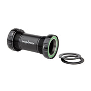 Cane Creek black T47 bottom bracket with green seal and spacer O-ring