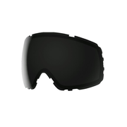 Ski goggle replacement lens with black frame and dark tint coating