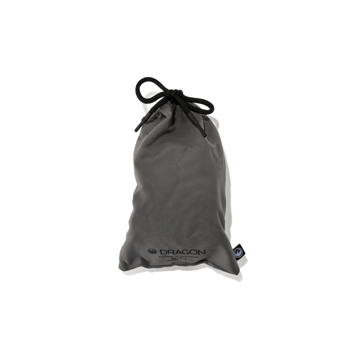 Gray drawstring pouch with DRAGON logo