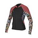 O'Neill Women's Bahia 1/.5mm Full Zip Wetsuit Jacket - Black/Twiggy/Tea Rose / 6