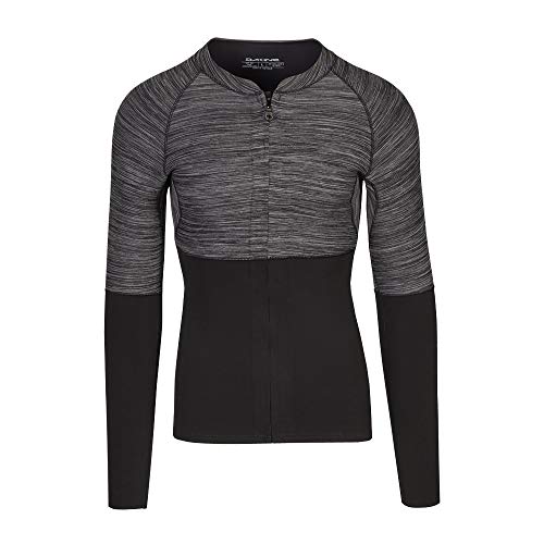 Men's 2mm neo front-zip jacket with black zipper and heather gray chest panel