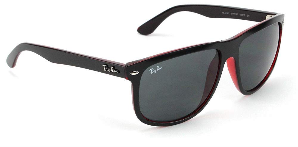 Ray-Ban Boyfriend RB4147 Sunglasses - Top Matte Black on Red - 8053672365146