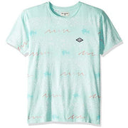 Men's crew-neck short-sleeve T-shirt, mint with star and script print