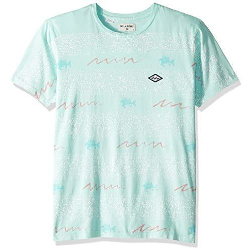 Men's crew-neck short-sleeve T-shirt, mint with star and script print