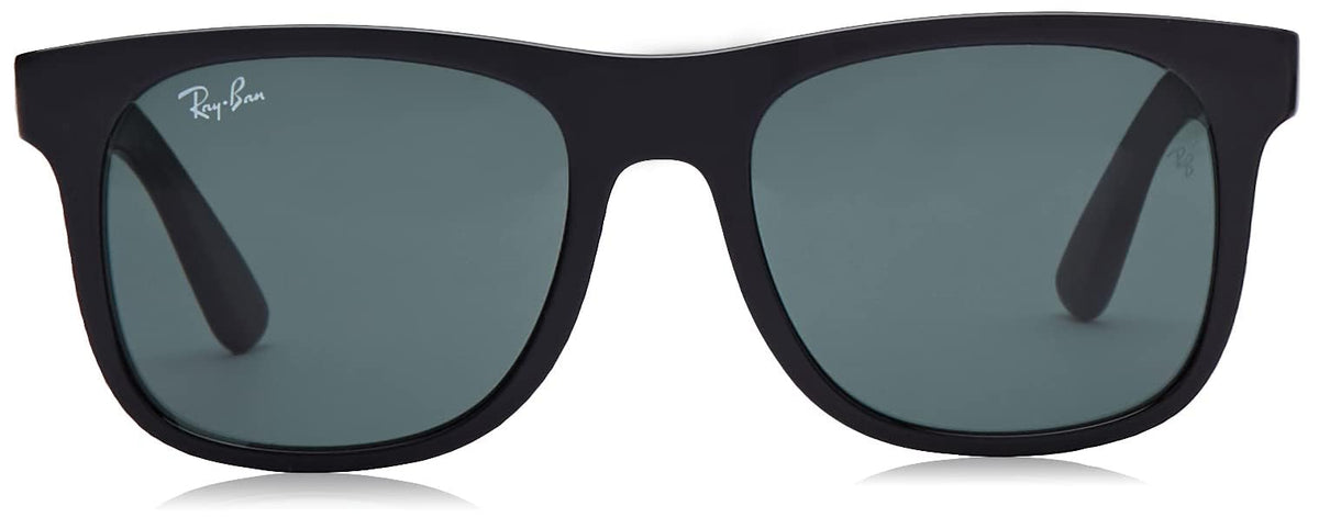 Ray-Ban Justin RJ9069S sunglasses, black frame with dark green lenses