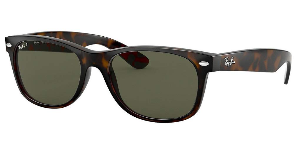 Ray-Ban New Wayfarer RB2132 Sunglasses - Tortoise Frame/Crystal Green Lens 902 / Medium - 8053672562712