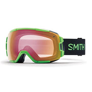 Smith Optics Vice goggle with pink mirrored lens, green frame, and black strap