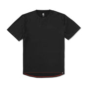 Etnies Trailblazer jersey, black short-sleeve crew top with red trim at hem
