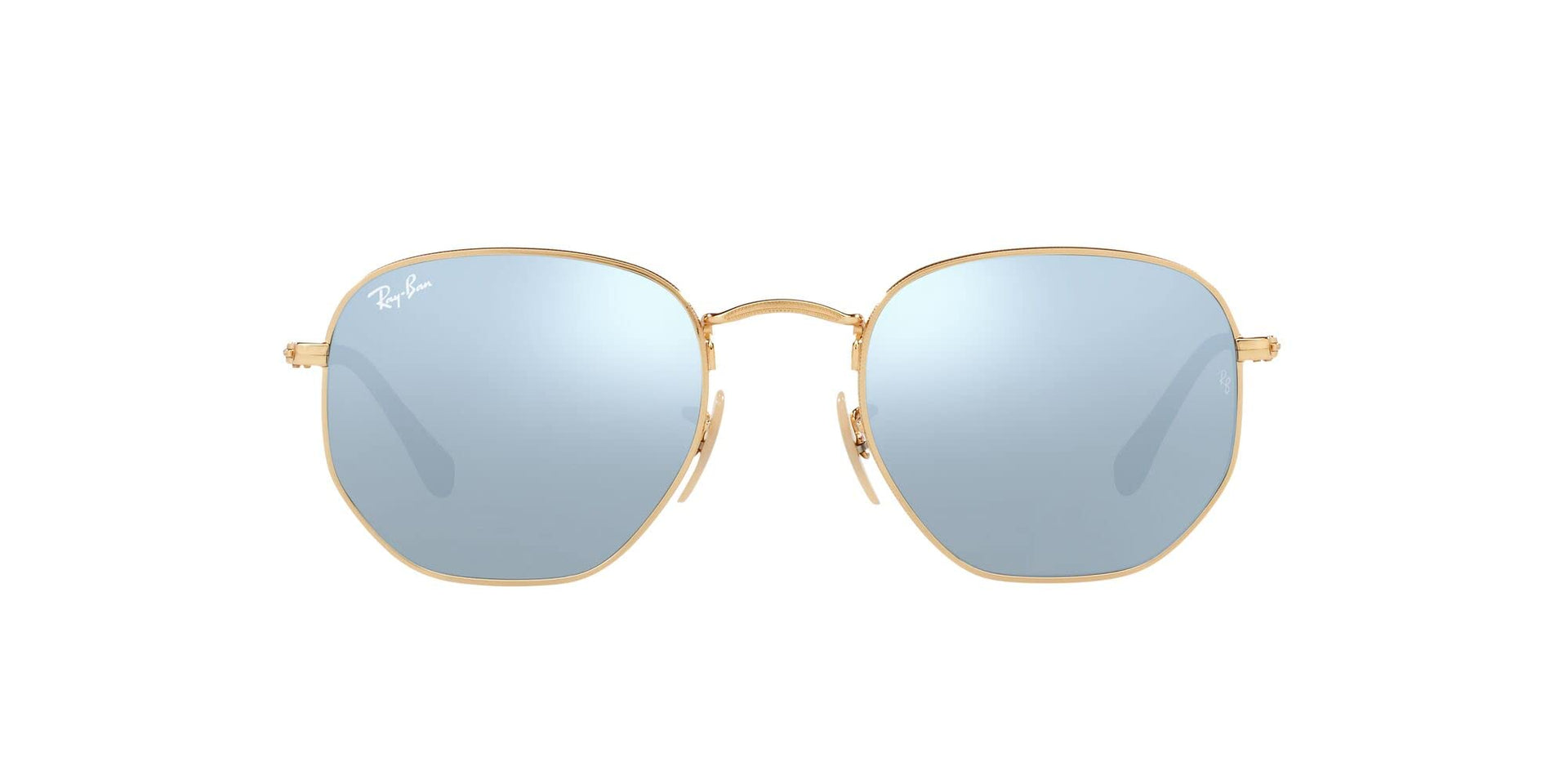 Ray-Ban Hexagonal Flat RB3548N Sunglasses - Gold/Grey Mirrored / 51 mm - 8053672611687