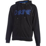 Dakine men's linked full-zip hoodie, black with blue logo and hood drawstrings