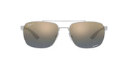 Ray-Ban Liteforce RB3701 Sunglasses - Silver/Blue Mirrored Gold Gradient Polarized / 59 mm - 8056597728386