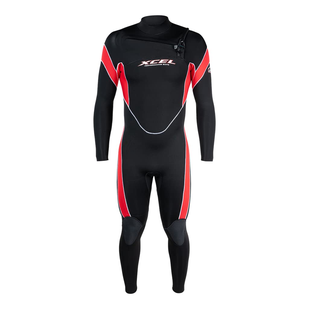 XCEL Mens Infiniti Solution 4/3mm Fullsuit - Black/Red / Medium