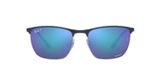 Ray-Ban RB3686 Sunglasses - Blue on Gunmetal/Polarized Mirrored Blue / 57 mm - 8056597625531