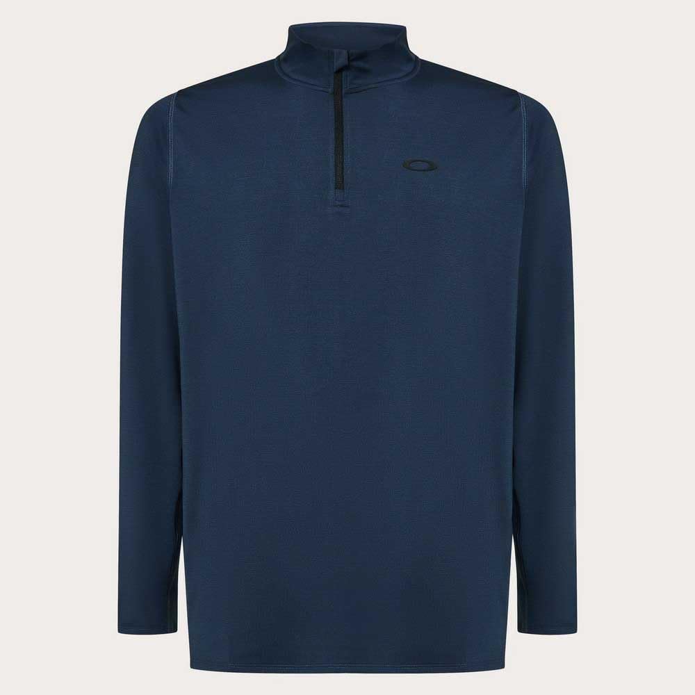 Oakley men's quarter-zip sweatshirt, navy, flat front view