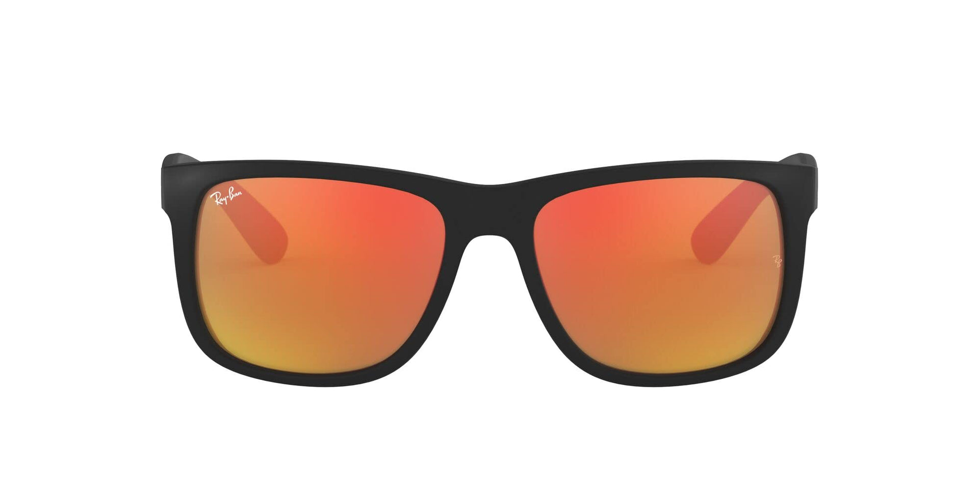 Ray-Ban Justin RB4165 Sunglasses - Rubber Black/Brown Mirror Orange / 54 mm - 8053672416213
