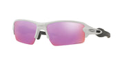 Oakley Flak Low Bridge Fit Sunglasses - Polished White on Grey/Prizm Golf / 61 mm - 888392175229