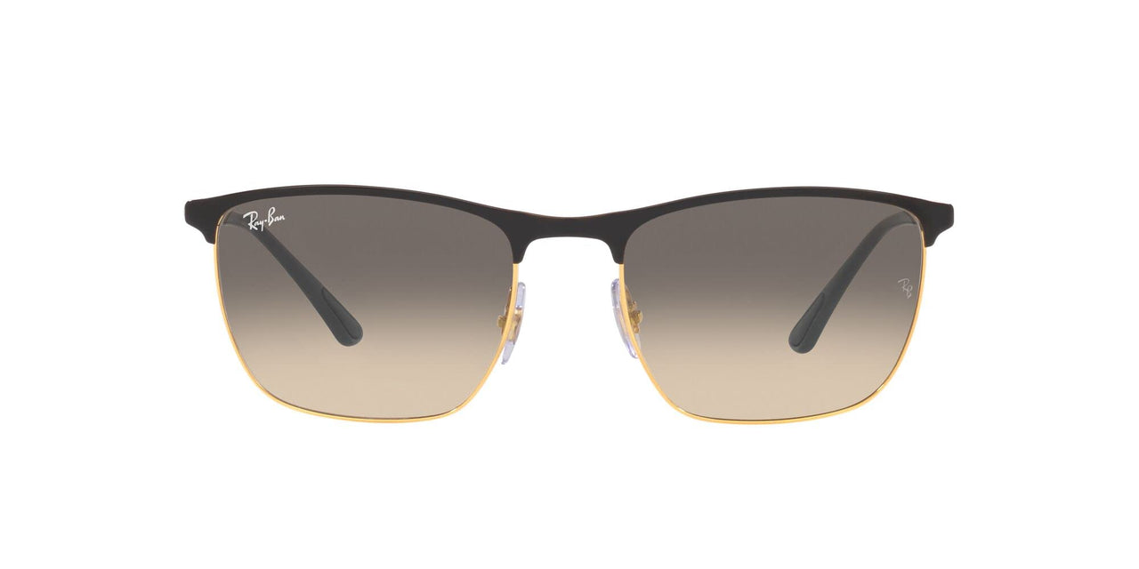 Ray-Ban RB3686 Sunglasses - Black on Gold/Clear Gradient Grey / 57 mm - 8056597625517