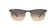 Ray-Ban RB3686 Sunglasses - Black on Gold/Clear Gradient Grey / 57 mm - 8056597625517