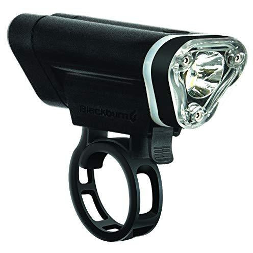 Blackburn bicycle front light, black housing with clear triangular lens and clamp mount