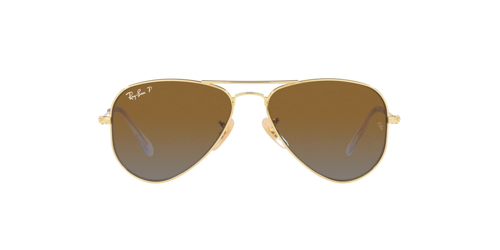Ray-Ban Metal Aviator RJ9506S Sunglasses - Gold/Brown Gradient Polarized / 50 mm - 8056597750004