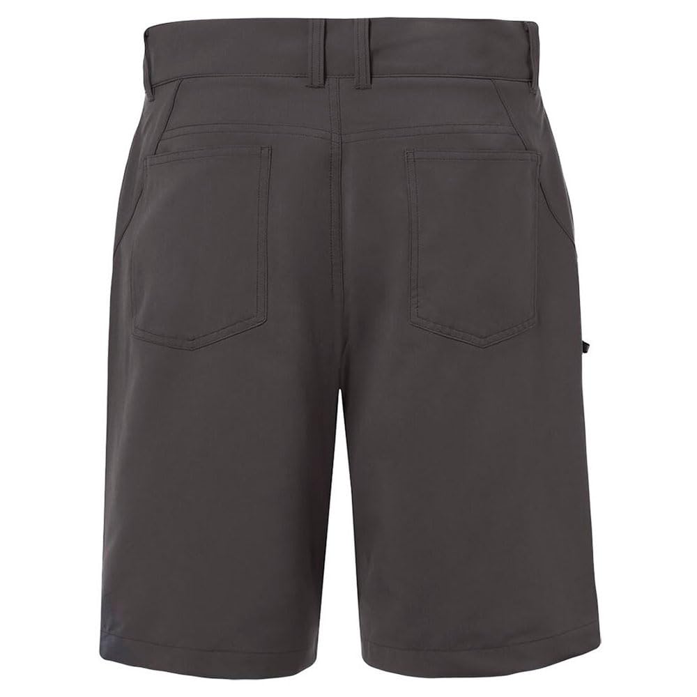 Oakley hybrid 21-inch shorts in dark grey, back close-up with two rear pockets