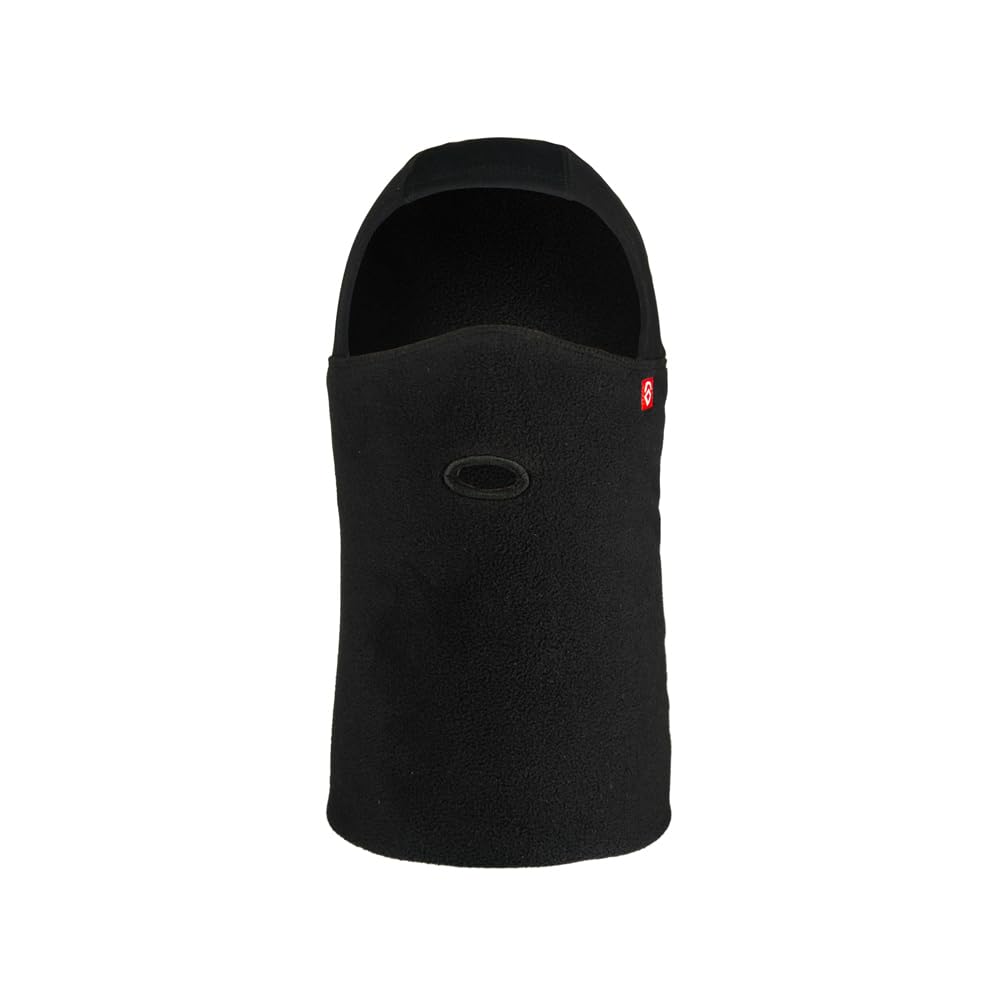 Black microfleece balaclava with eye port and side logo