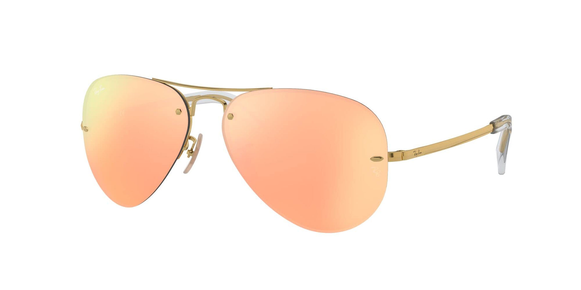Ray-Ban Aviator RB3449 Sunglasses - Gold/Light Brown Mirror Pink / 59 mm - 8053672508093 - Additional Image 1