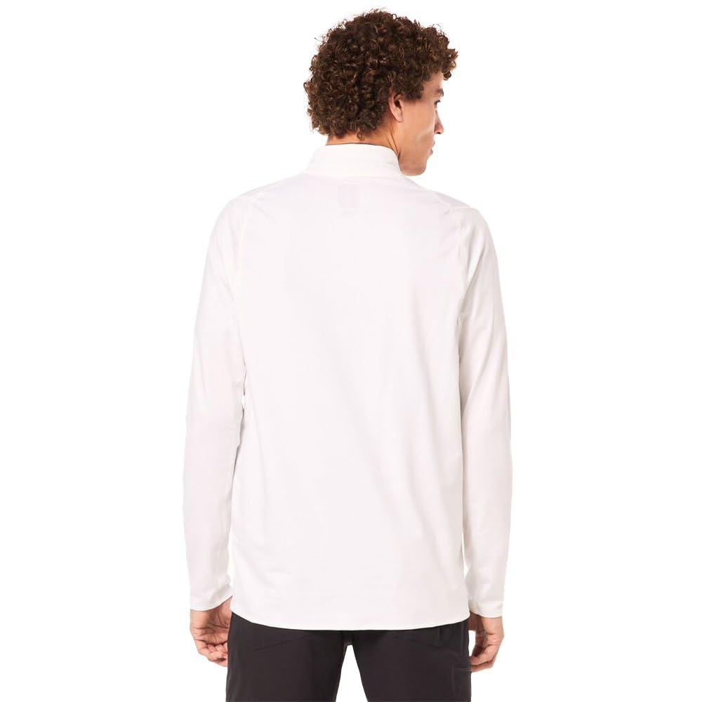 Men's Oakley quarter-zip sweatshirt in arctic white, back view, long sleeves