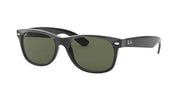 Ray-Ban New Wayfarer Low Bridge Fit RB2132F Sunglasses - Black/G-15 Green / 58 mm - 8053672580631