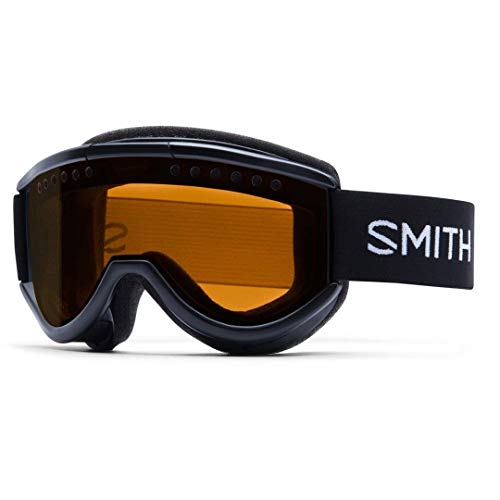 Black OTG snow goggles with Smith logo and gold mirrored lens