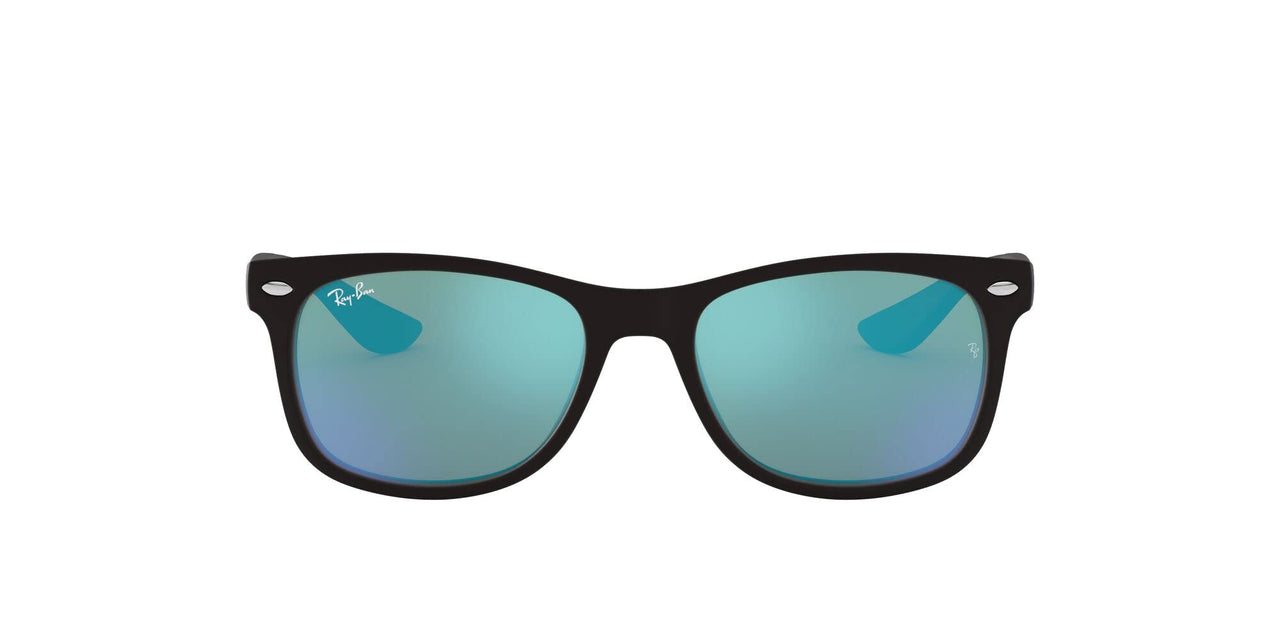 Ray-Ban New Wayfarer Low Bridge Fit RJ9052SF Sunglasses - Matte Black/Blue Flash / 50 mm - 8053672665932