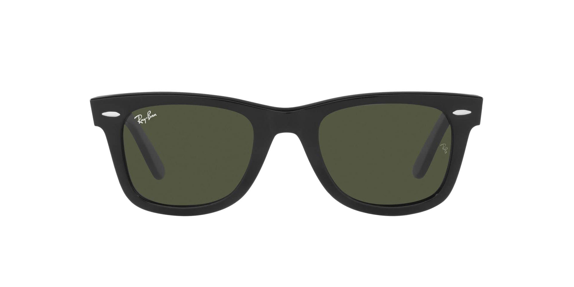 Ray-Ban Original Wayfarer Low Bridge Fit RB2140F Sunglasses - Black/Green X / 52 mm - 8056597698436