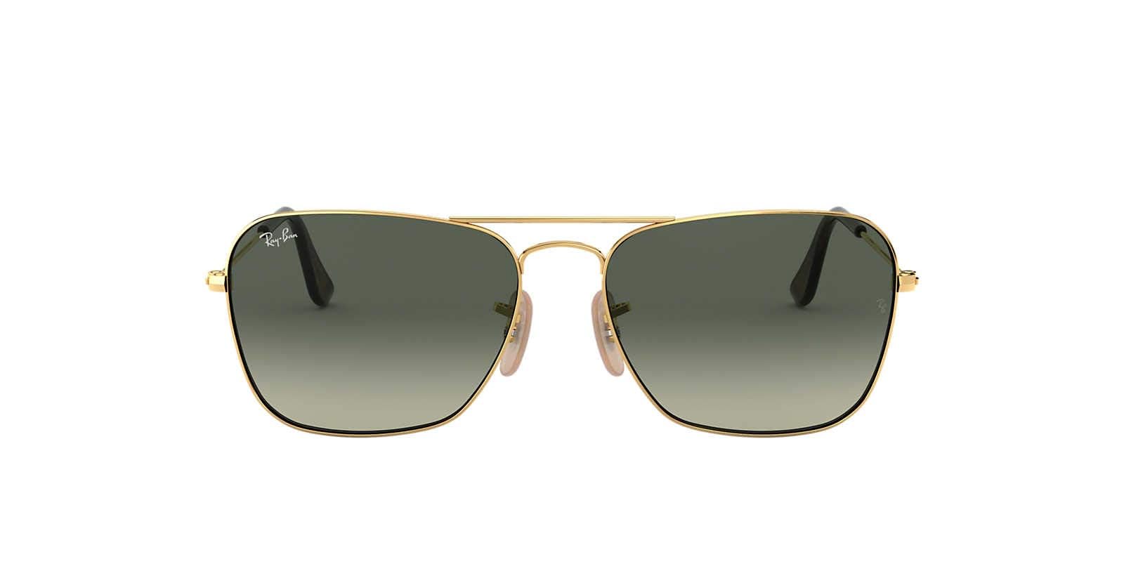 Ray-Ban Caravan RB3136 Sunglasses - Gold/Light Grey Gradient Dark Grey / 58 mm - 8053672494556 - Additional Image 1