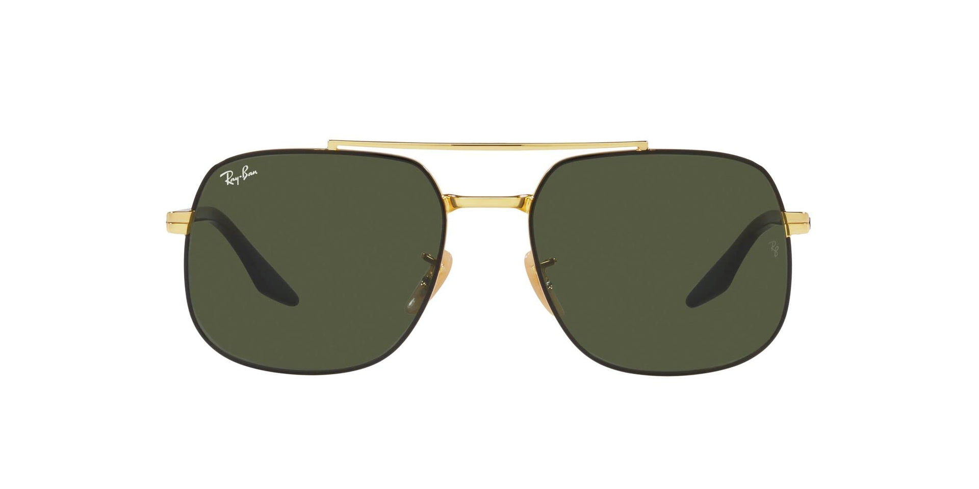 Ray-Ban RB3699 Sunglasses - Black on Gold/Green / 59 mm - 8056597719643