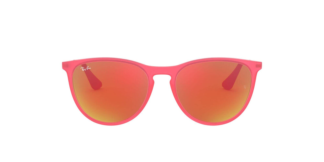 Ray-Ban Erika Asian Fit RJ9060SF Sunglasses - Fuchsia Fluorescent Transparent Rubber/Brown Mirror Orange / 52 mm - 8053672666069
