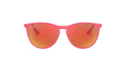 Ray-Ban Erika Asian Fit RJ9060SF Sunglasses - Fuchsia Fluorescent Transparent Rubber/Brown Mirror Orange / 52 mm - 8053672666069