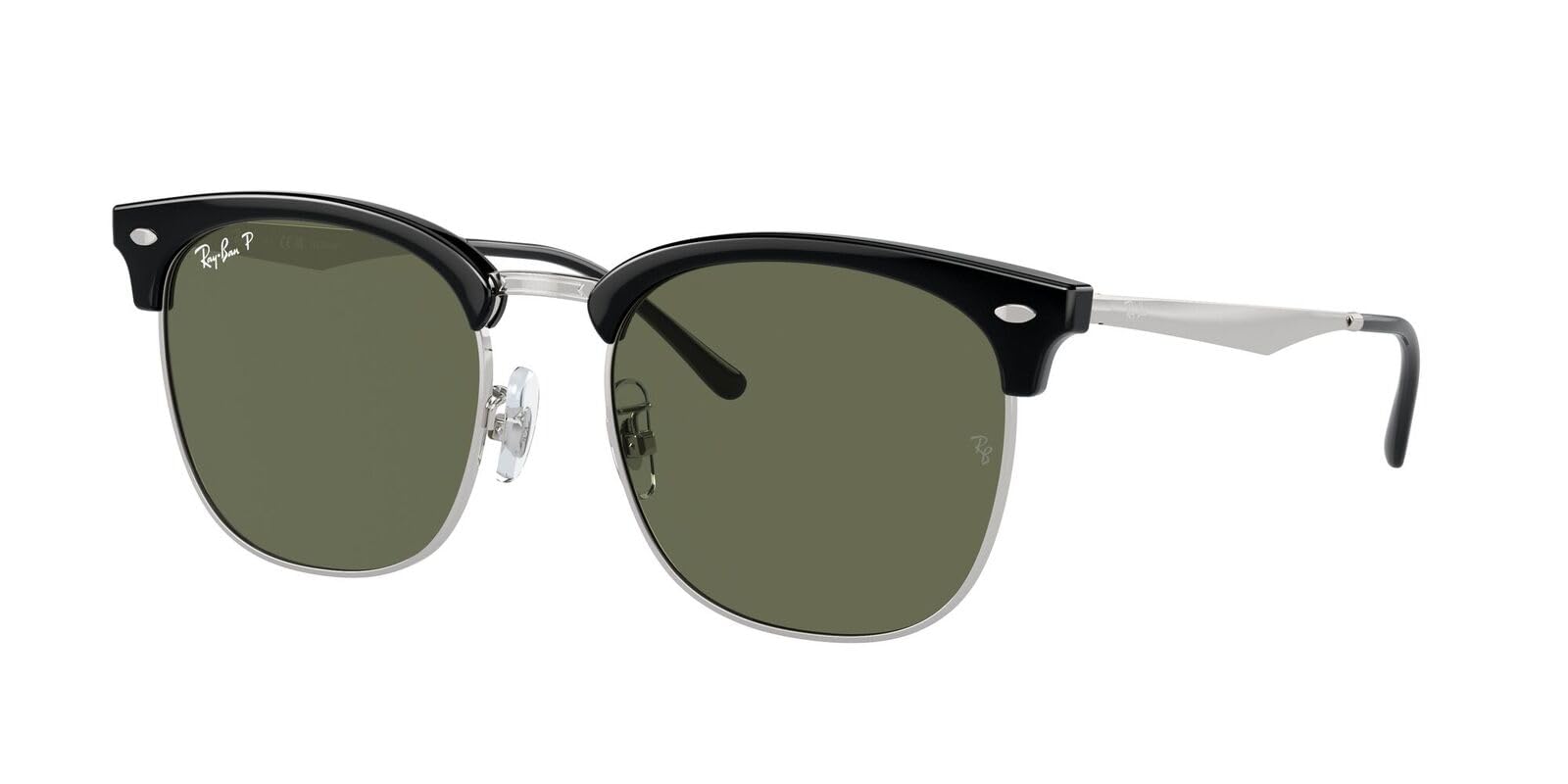 Ray-Ban RB4418D Sunglasses - Black on Silver/Dark Green Polarized / 56 mm - 8056597943581