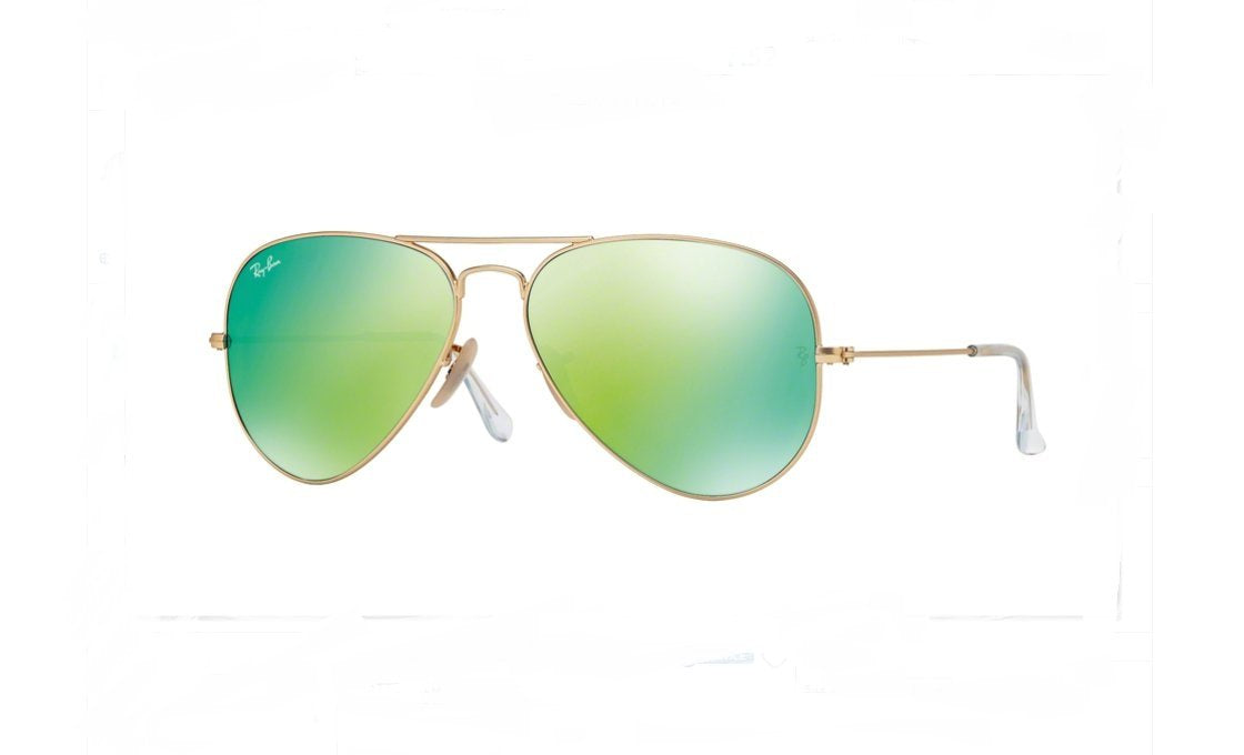 Ray-Ban Aviator RB3025 Sunglasses Batch 3 - Matte Gold Frame/Crystal Green Mirror Multigreen Lens 112/19 / Medium (X0028IU0OT) - X0028IU0OT