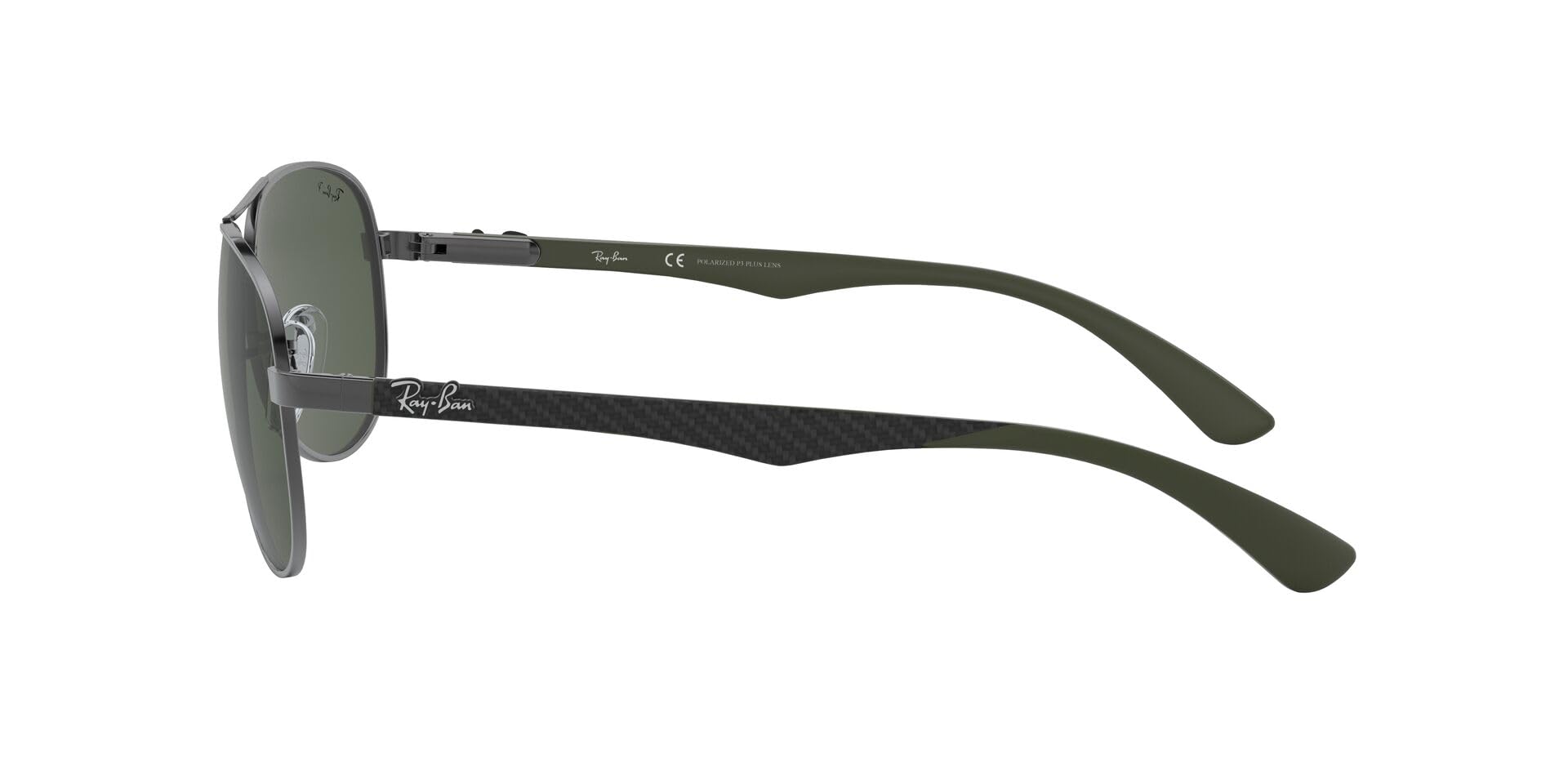 Ray-Ban Carbon Fiber Aviator RB8313 Sunglasses - Gunmetal/Polarized Dark Green / 61 mm (X002P8GUHX) - X002P8GUHX - Additional Image 5