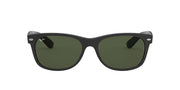 Ray-Ban New Wayfarer RB2132 Sunglasses - Rubber Black on Black/G-15 Green / 52 mm - 8056597140010