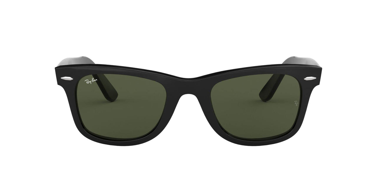 Ray-Ban Original Wayfarer Low Bridge Fit RB2140F Sunglasses - Black/G-15 Green / 52 mm - 8053672054682