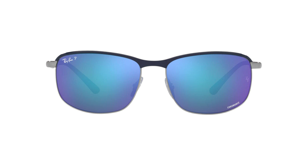 Ray-Ban Chromance RB3671CH Sunglasses - Blue on Gunmetal/Polarized Grey Mirror Blue / 60 mm - 8056597363327