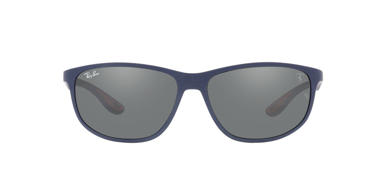 Ray-Ban RB4394M Sunglasses - Matte Blue/Grey Mirrored Silver / 61 mm - 8056597761994